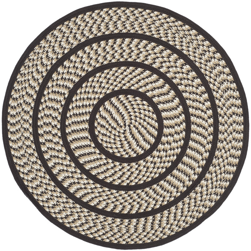 Tapis géométrique tissé à la main Georgina, Rond 4 pi