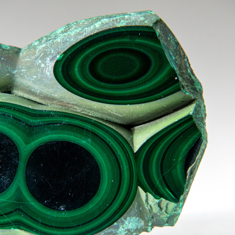 Genuine Polished Malachite Stalactite Slice (159.4 grams)