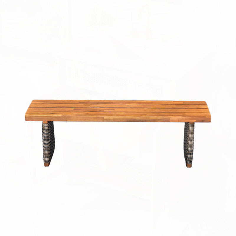 Banc d'extérieur en bois d'acacia, Teck / Gris