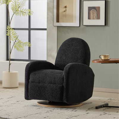 360 Swivel And Glider Recliner Chair-Black