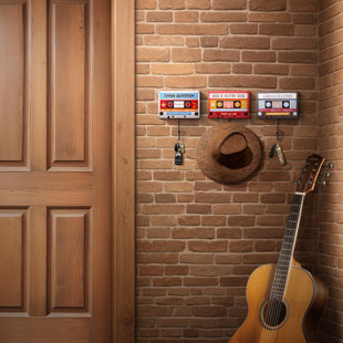  Grand Ole Opry WSM Country Music Cassette Tapes Wall Organizer with Key Hooks (Set of 3)