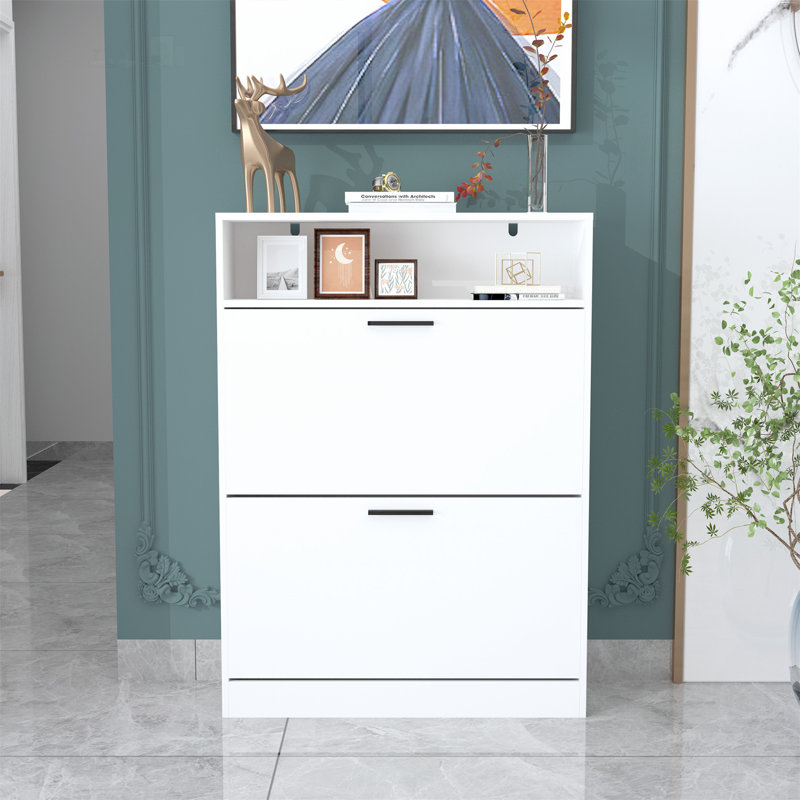 Shoe Storage Cabinet With 2 Flip Drawers