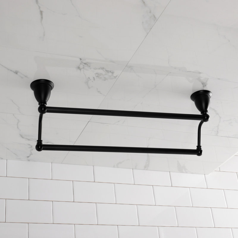 Kingston Brass Heritage 18-Inch Dual Towel Bar, Matte Black