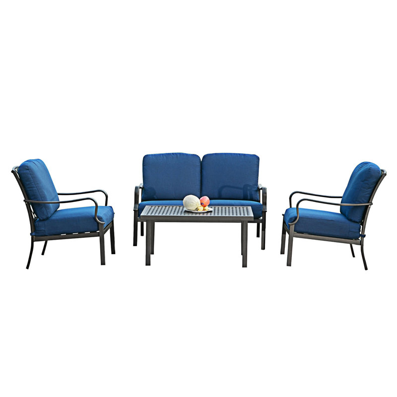 Ensemble de conversation pour patio 4 pièces, Marine