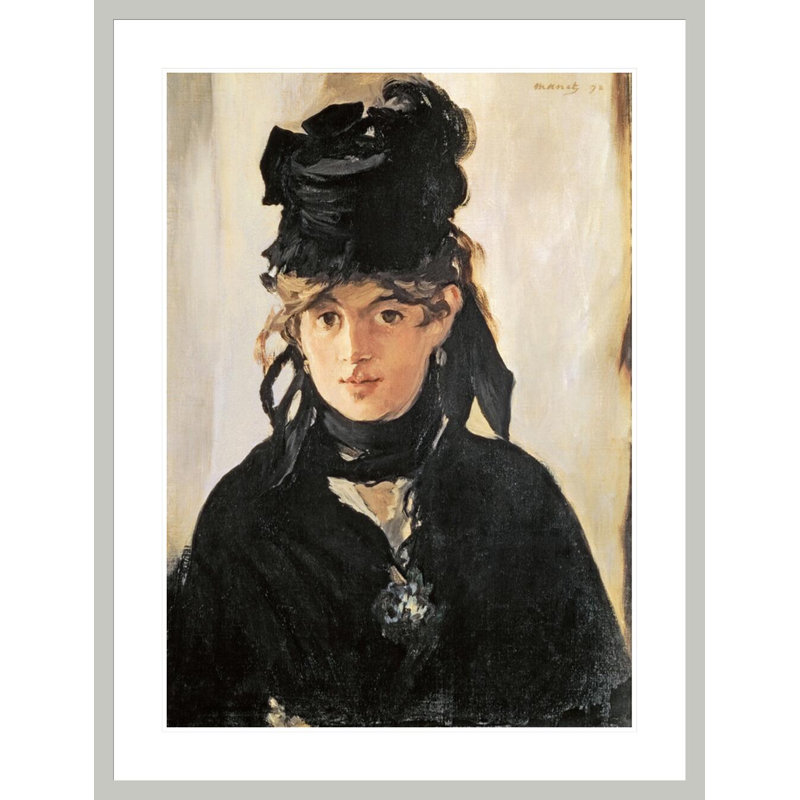 Berthe Morisot avec un bouquet de violettes par impression giclée encadrée, 41.5" H x 31.67" W