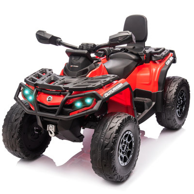 Quad électrique 2 places pour enfants 12 V avec télécommande parentale | Lumières DEL, musique, suspension à ressorts et vitesse de 3 à 6 km/h – Cadeau de Noël pour enfants