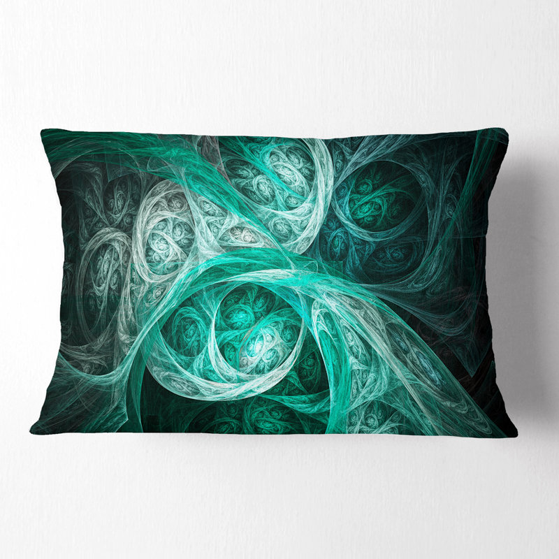 Fractale - coussin à imprimé abstrait, Turquoise