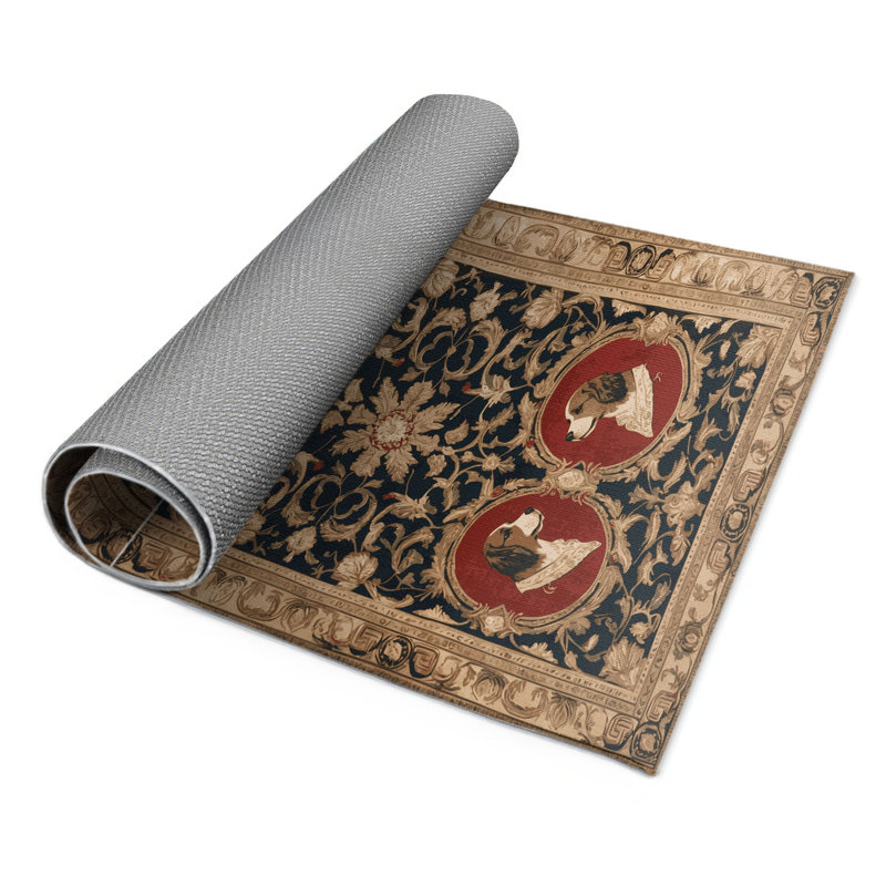 Tapis d'intérieur et d'extérieur brun français, Rectangle 9 pi x 12 pi