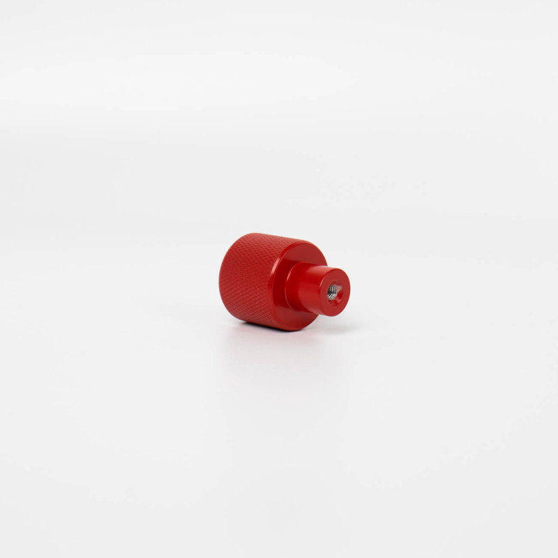 ROUS Hardware Mid Century Modern Knurled Knob, Rose (Red)