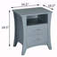Table de chevet rustique naturelle avec 2 tiroirs et tablettes ouvertes-1005618924
