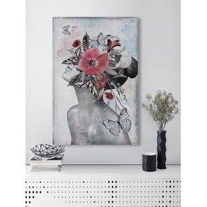 Marmont Hill Poppies And Butterflies On Canvas Print & Reviews | Wayfair
