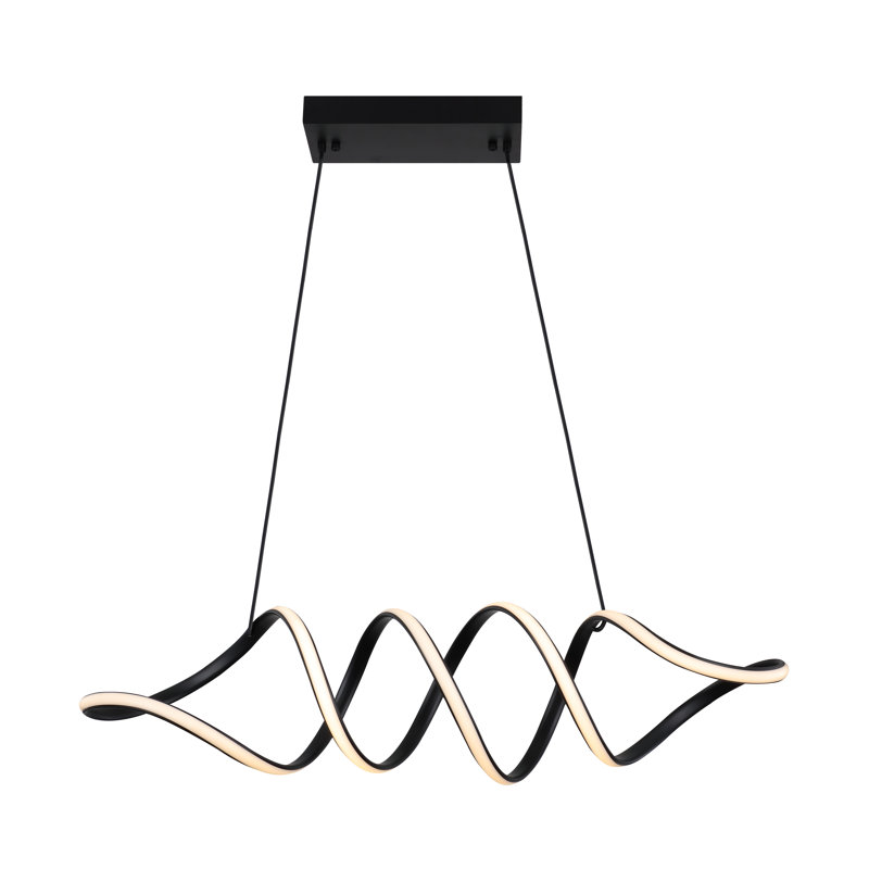 Dimmable LED Geometric Chandelier, Matte Black