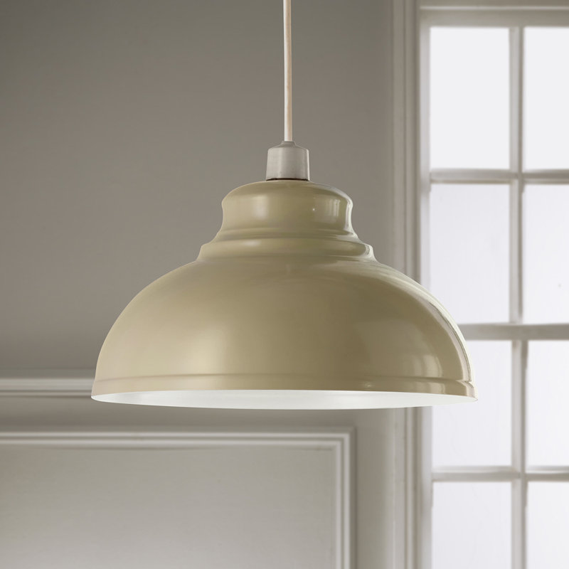 16cm H Metal Bowl Pendant Shade ( Screw On ), Cream