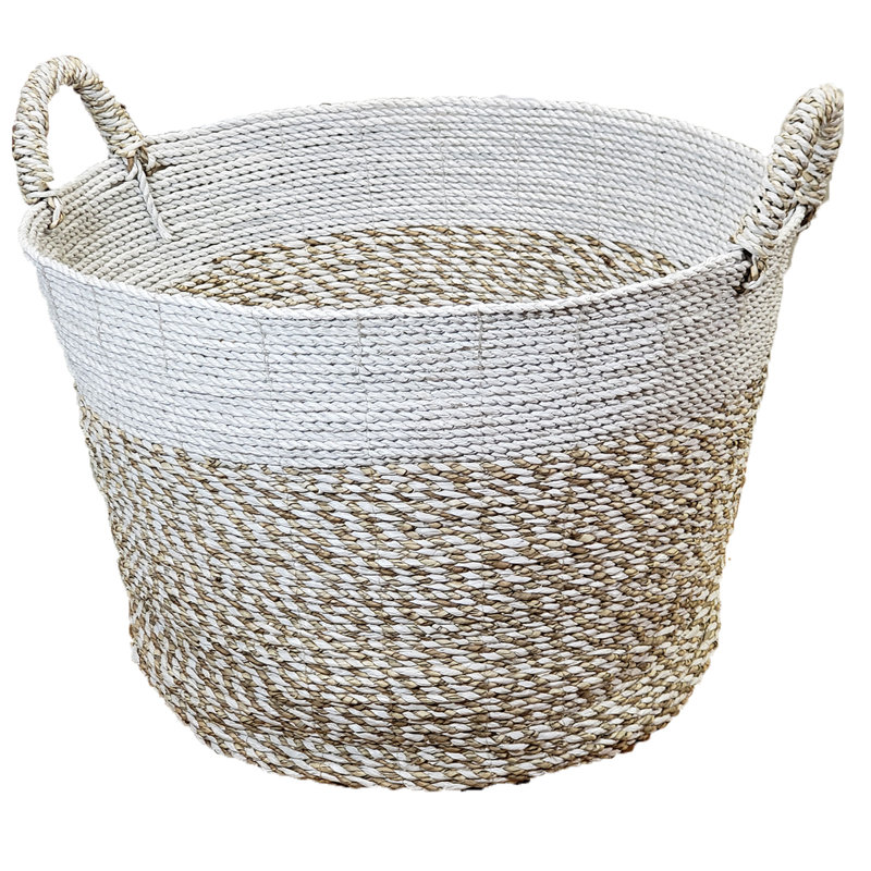 Highland Dunes Seagrass Decorative Basket, 13" H x 16" W x 16" D