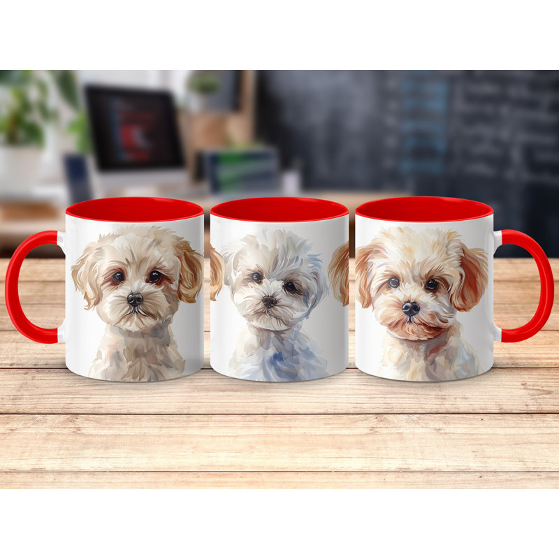 Ceramic Coffee Mug, Red, 4