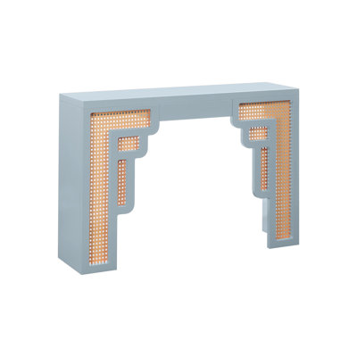 TOV Furniture Suzie Pastel Blue & Rattan Console Table