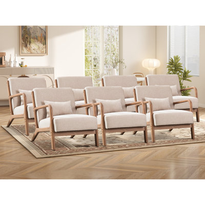 Chaise d'appoint rembourrée de 25,78 po de large avec un coussin supplémentaire Cashel (ensemble de 7) Cashel