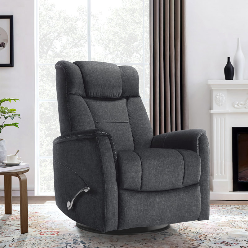 Fauteuil inclinable manuel berçant moderne de 32,2 po Robeline, Noir, noir, noir, noir