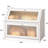 Breadbox For Kitchen Countertop Bin Bread Box Storage Airtight Container Extra Large Capacity Farmhouse Bread Box Double Layer With Diamond Pattern Windows Bread Holder Bamboo White-1243474742