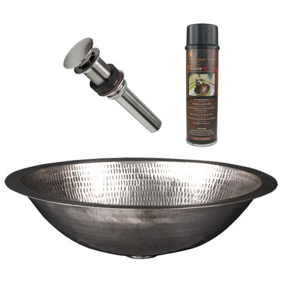 Premier Copper Products BSP5_LO17FEN-P Bathroom Sink And Drain Package