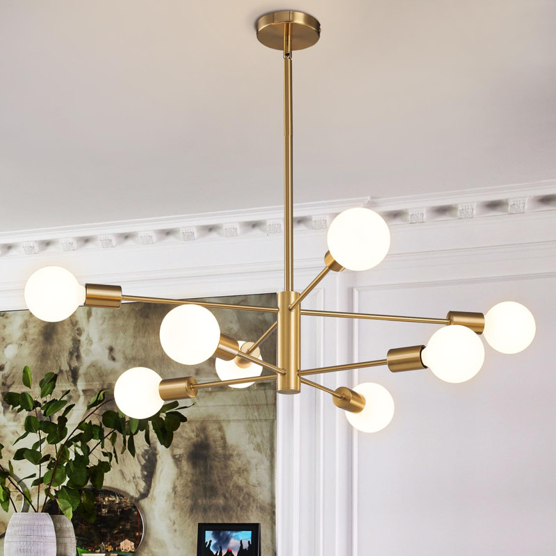 Viaansh Modern Linear Chandelier, Gold