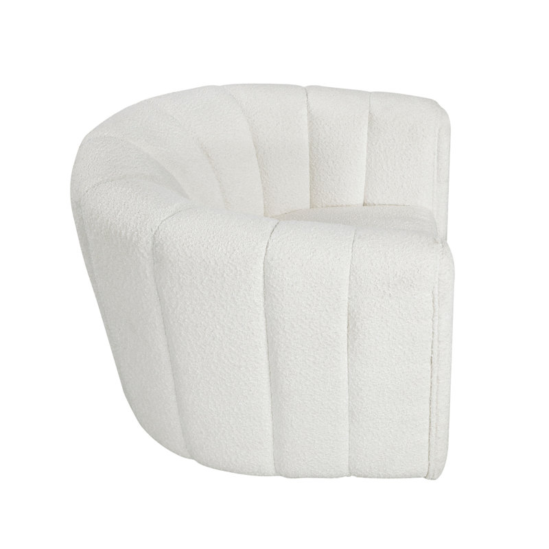 Mobilier de salon moderne et pivotant avec repose-pieds Boucle, Boucle blanc