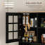 Armoire de cuisine avec comptoir de 72 po autoportant, noir, grand comptoir, tablettes réglables pour armoire multimédia, salle à manger