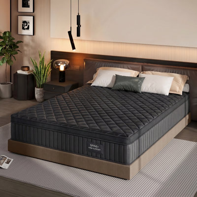 Queen 12" Firm Hybrid Mattress in a Box, Edge Reinforced Pocket Springs with 7-Zone Support, Plush Knit Cover for All Sleep Positions