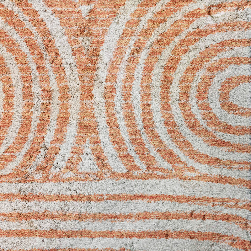 Premium Machine Washable Dream Shag ADS540 Art Deco Rug, Salmon, 5' x 7'6"