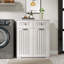Armoire à linge, tiroirs à paniers amovibles, section de rangement pour le tri des vêtements