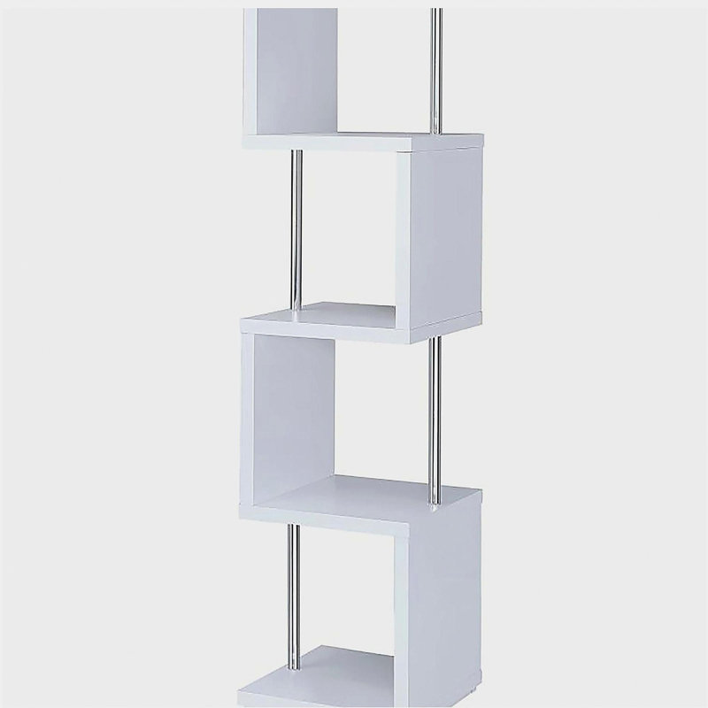 Bibliothèque blanche en chrome 4 couches