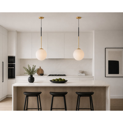 Drake 1-Light Metal and Glass Single Pendant