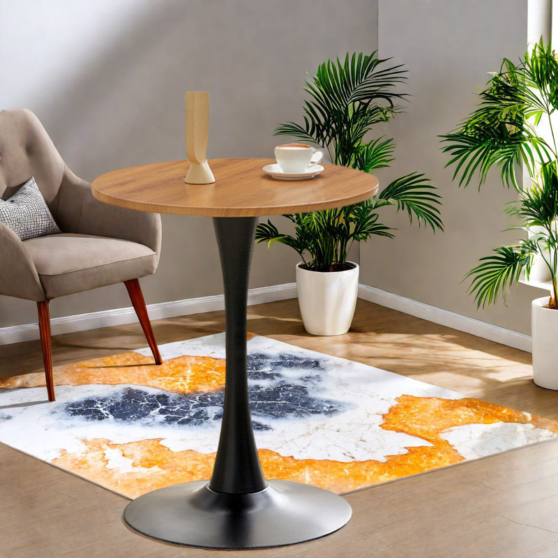 Table de salle à manger moderne peu encombrante, bois aggloméré, tulipe de style Mid-Century, pour petits espaces