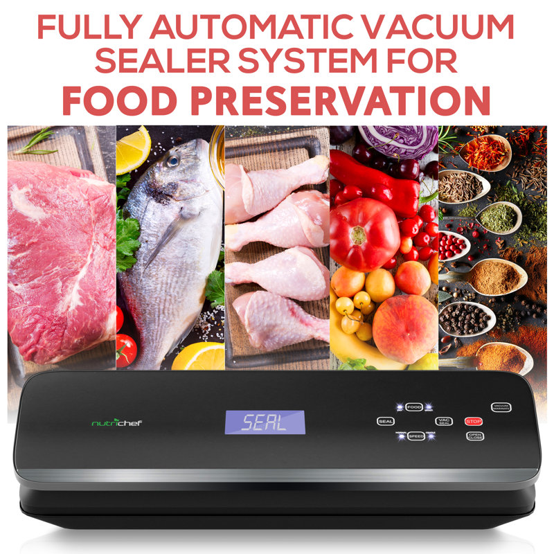 NutriChef Automatic Vacuum Food Sealer Machine External Vacuum Sealer