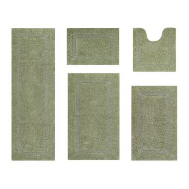 Lux 100% Cotton Tufted Reversible 3 Piece Bath Rug Set Eider & Ivory Color: Sage