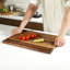 CONSDAN Wood Cutting Board for Kitchen, 16 x 12, Soild Birch Wood, Edge Grain, Chopping Board, Butcher Block with Juice Groove, Prefinished with Food-Safe Oil, 3/4'' Thick