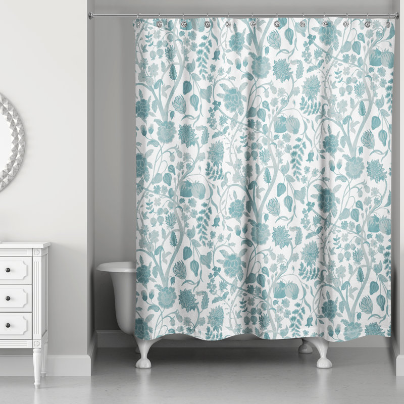 Rideau de douche simple Ahrian, Bleu