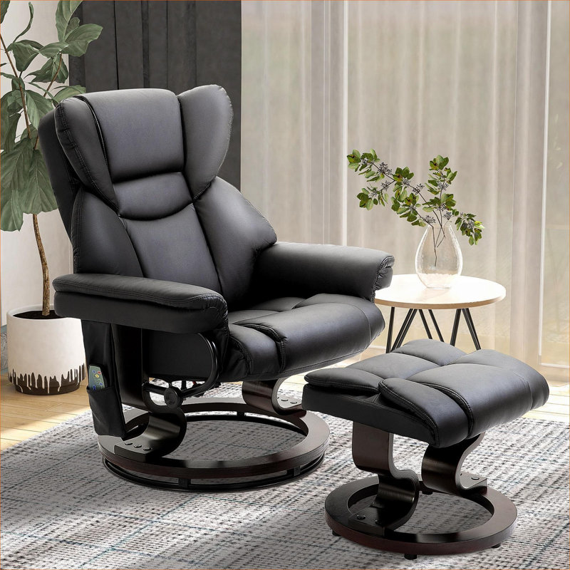 Fauteuil inclinable de massage BEIMO, Similicuir noir
