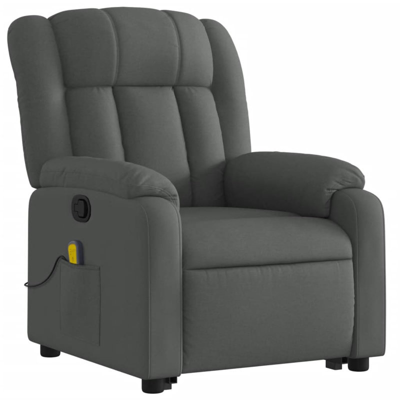 Upholstered Massage Chair, Gray Fabric