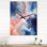 Horloge murale surdimensionnée en marbre bleu et beige VI - Fractals