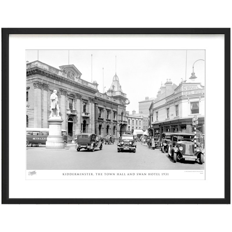 Kidderminster, The Town Hall And Swan Hotel 1931 by Francis Frith - Single Picture Frame Print, 40cm H x 50cm W x 2.3cm D