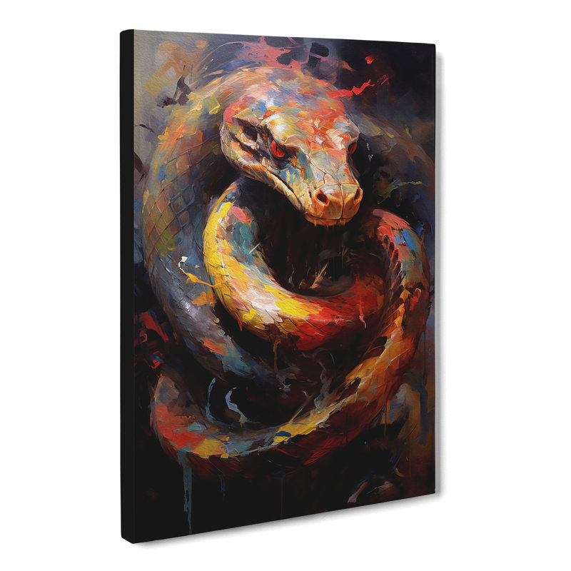 Snake Gestural - No Frame Print, 50cm H x 35cm W x 3cm D