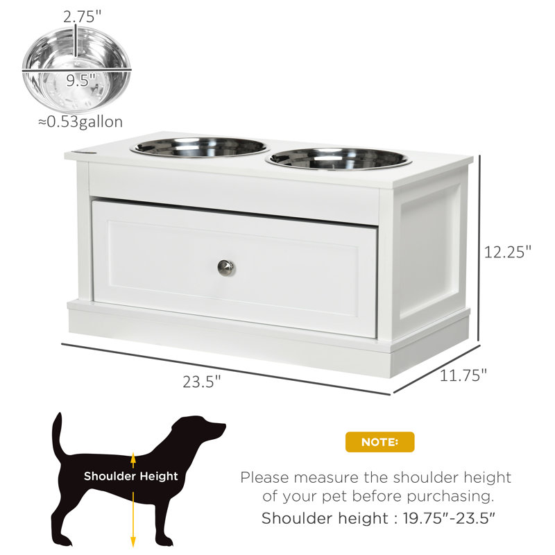 Bol surélevé pour grands chiens, Blanc