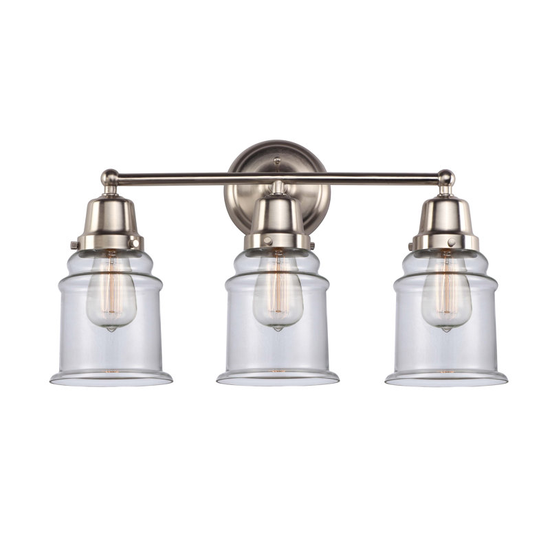 Cailen 3 - Light Dimmable Vanity Light, Incandescent, Clear, Brushed Satin Nickel