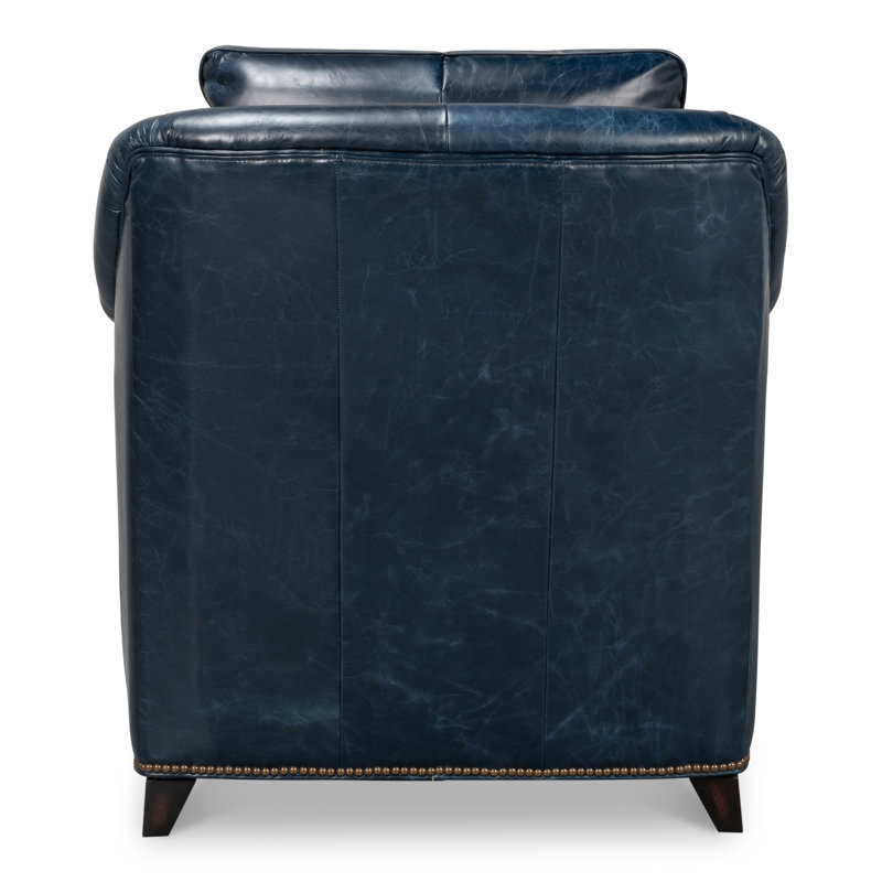 Vandike Club Chair, Chateau Blue Leather