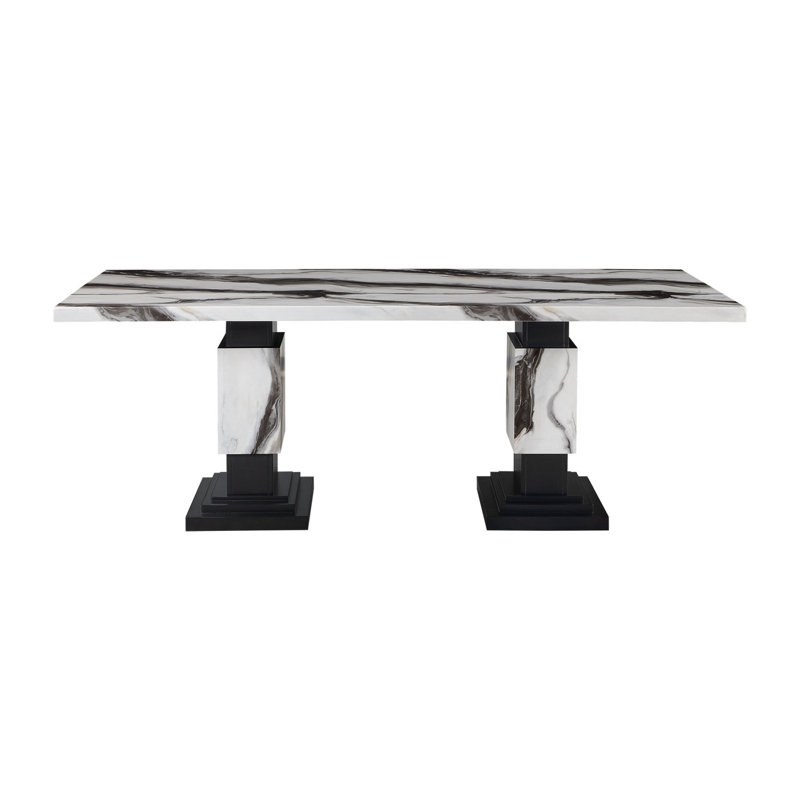 STACEY ZEBRA WHITE/BLACK DINING TABLE