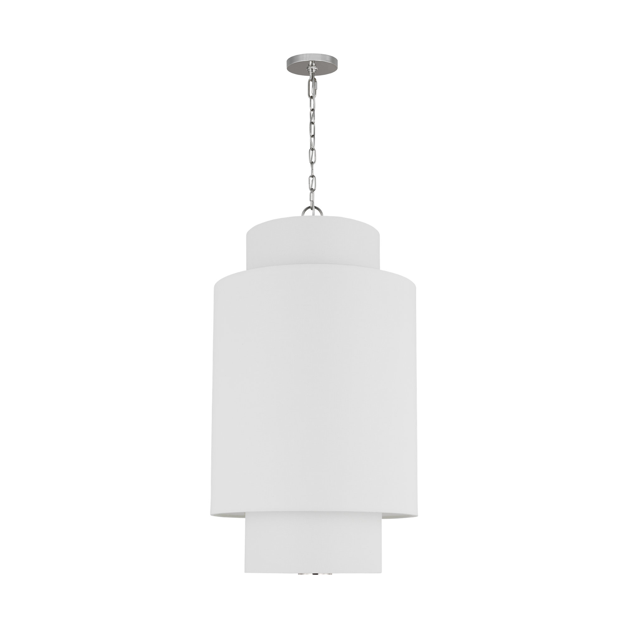 Linen Steel Dimmable Pendant, 1, 27.38" H x 15" W x 15" D, Polished Nickel