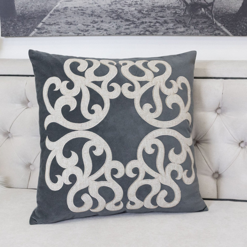 Housse de coussin Vintage Vine 20 po x 20 po, velours de polyester, fermeture à glissière dissimulée, mezzanine de soutien de 6 à 8 po