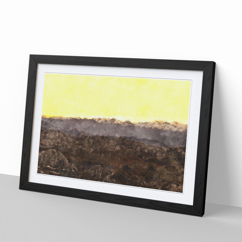 Mountains in Colunga Spain - Framed Print, 27cm H x 36cm W x 2cm D, Black Framed