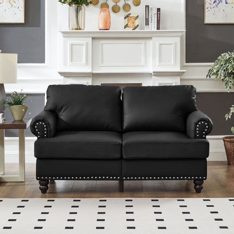 Canapé en tissu 59,5 po, Noir